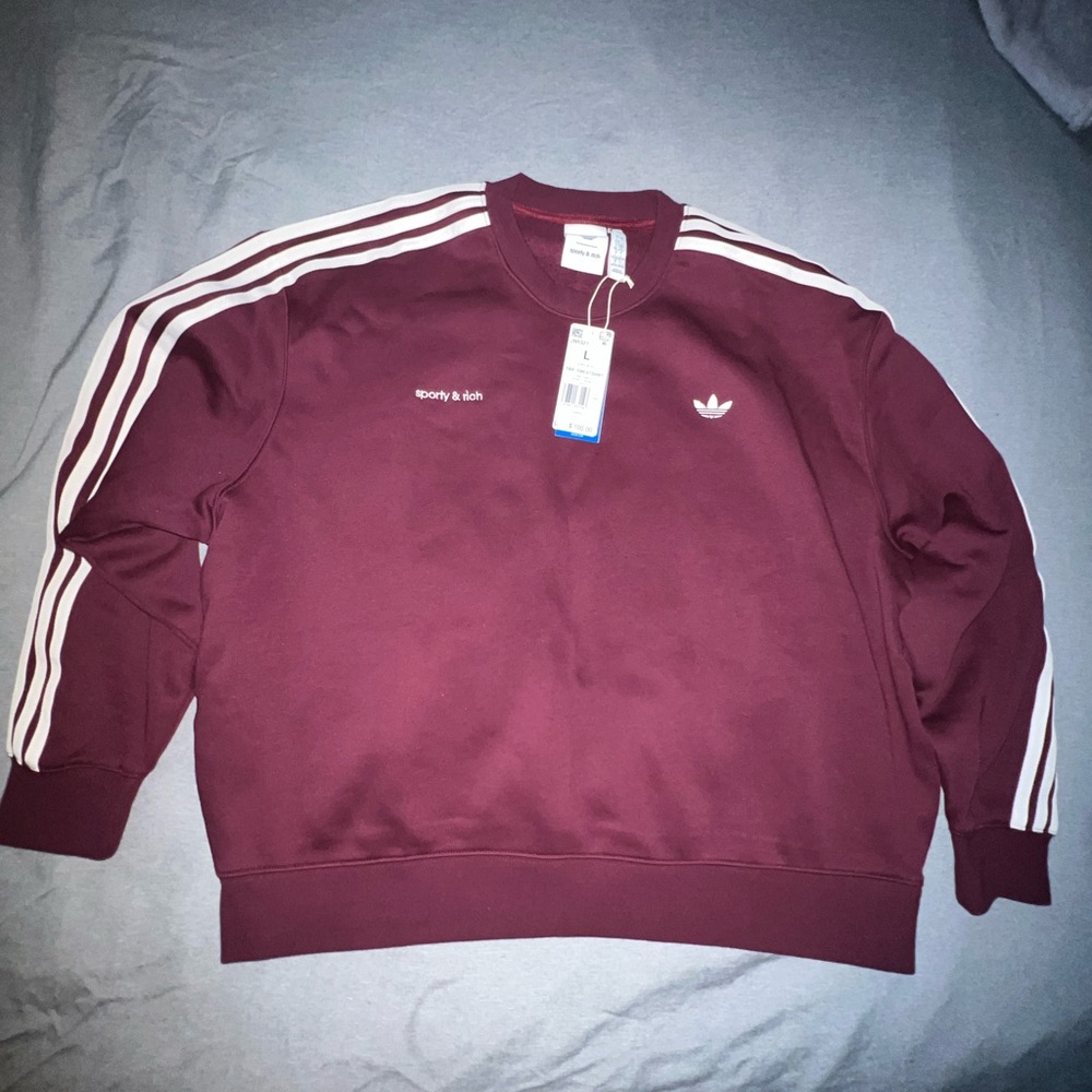 Adidas Burgundy Sporty & Rich Sweatshirt